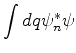 $\displaystyle \int dq \psi_n^* \psi$